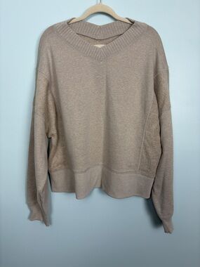 Aerie Taupe Apres-Chill Women’s XL Cozy Pullover Oversized Sweatshirt Boxy NWT